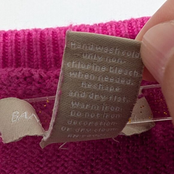 Banana Republic Sequin Elbow Patches Sweater Womens Size Small Party Pink - Picture 3 of 9